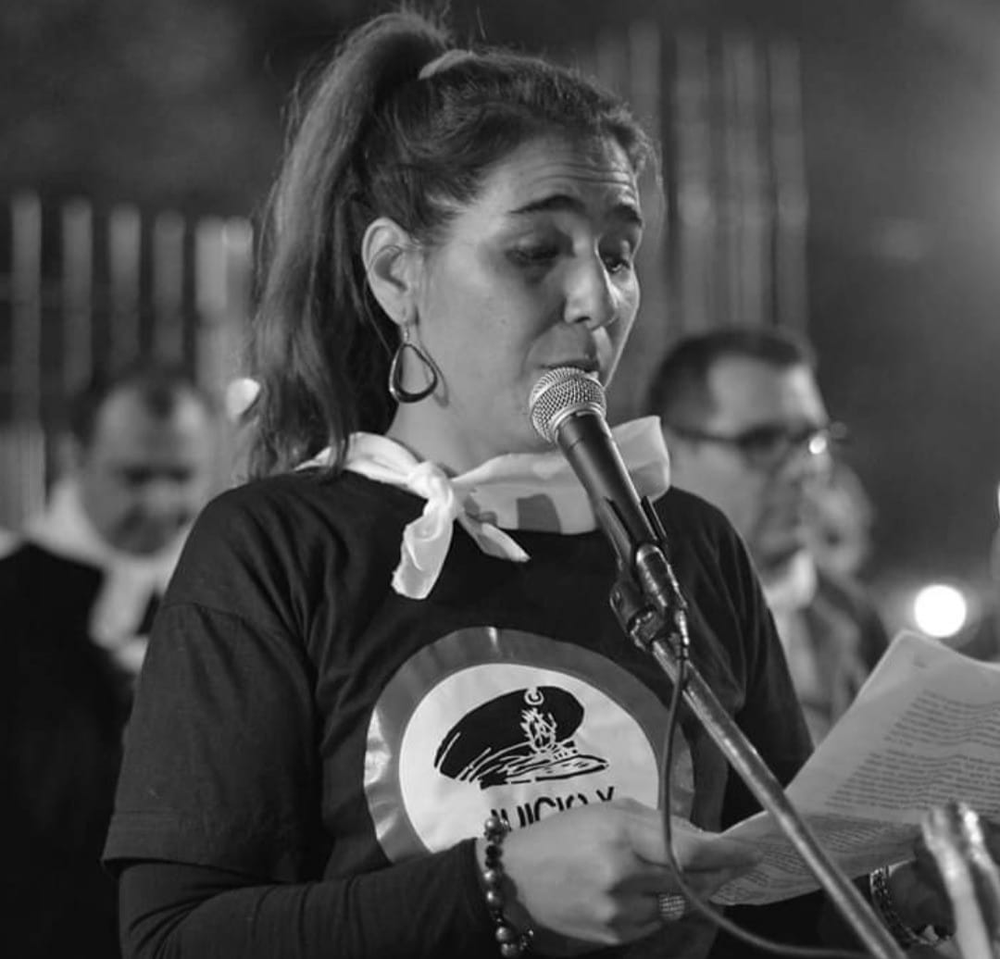 La militante de HIJOS, Victoria Benítez.-