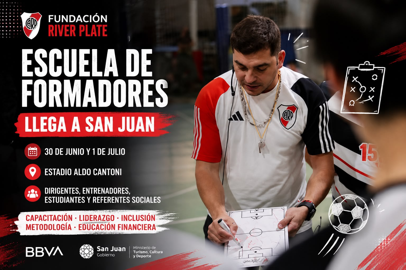 La Fundación River Plate y BBVA llegan a San Juan para capacitar de forma gratuita a líderes deportivos y sociales