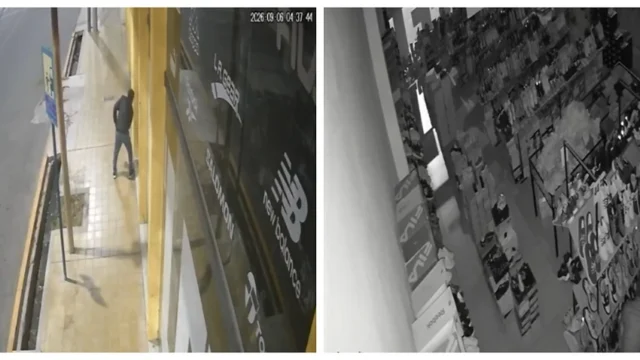 Reventó una vidriera con un cascote y robó de todo en un outlet deportivo de Capital