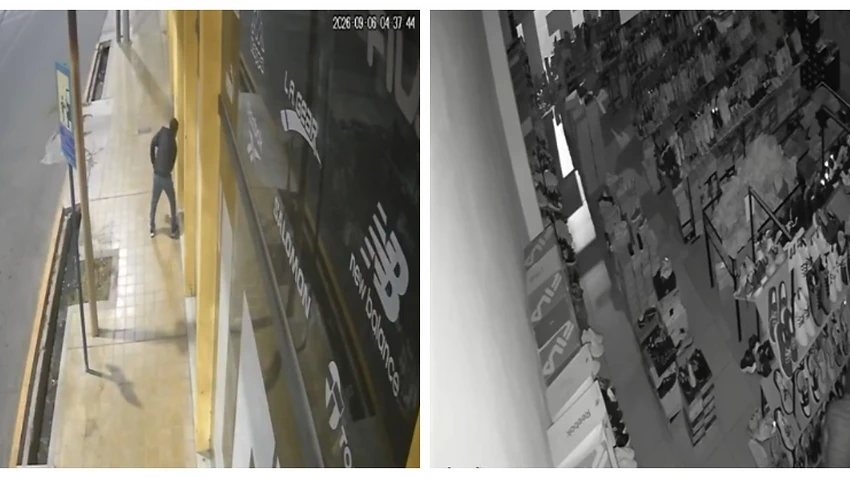 Reventó una vidriera con un cascote y robó de todo en un outlet deportivo de Capital