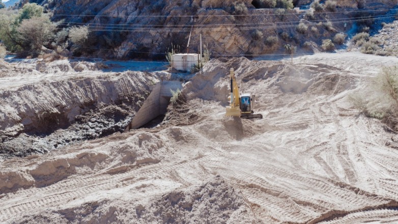 El Gobierno avanza con obras de encauzamiento y protección en el Dique Soldano ante las crecientes